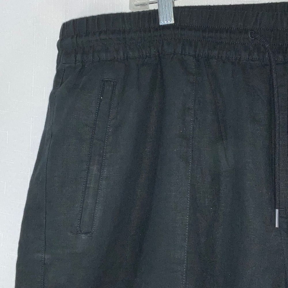 603 Athleta Retreat Linen Wide Leg Black Capri Pants with Pockets - Picture 8 of 16